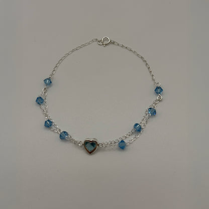 Pulsera en Plata y Murano Azul