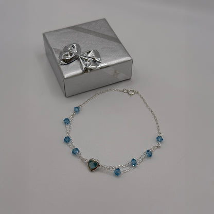 Pulsera en Plata y Murano Azul