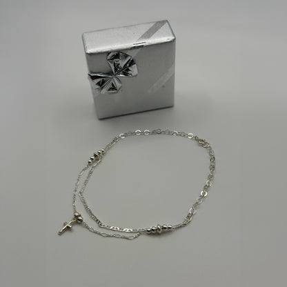 Tobillera Doble con Cruz